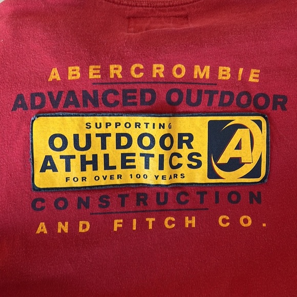 Vintage Abercrombie 100% heavy cotton t-shirt top red logo - Picture 9 of 11